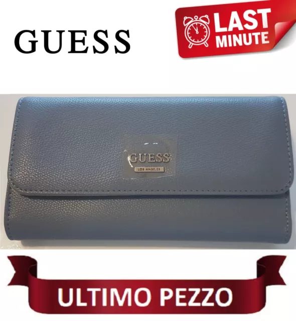 PORTAFOGLIO DONNA GUESS Originale Azzurro Offerta Ultimo Pezzo EUR