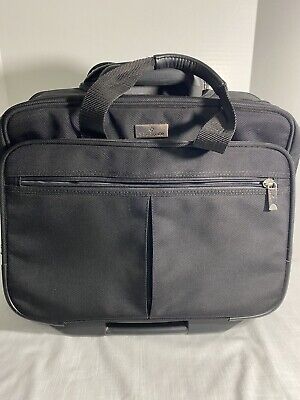 Samsonite 2 Wheeled Black Portfolio Laptop Rolling Carry-On Briefcase Bag READ