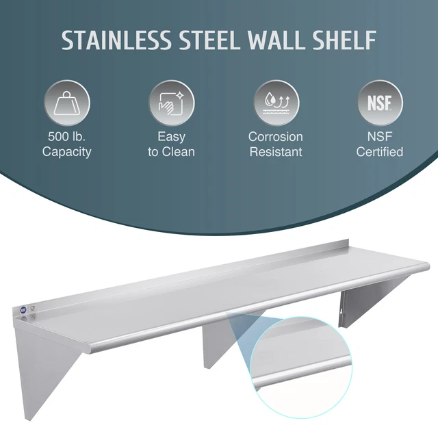 NSF Stainless Steel Shelf Commercial Kitchen Wall Shelf Restaurant Shelving Set