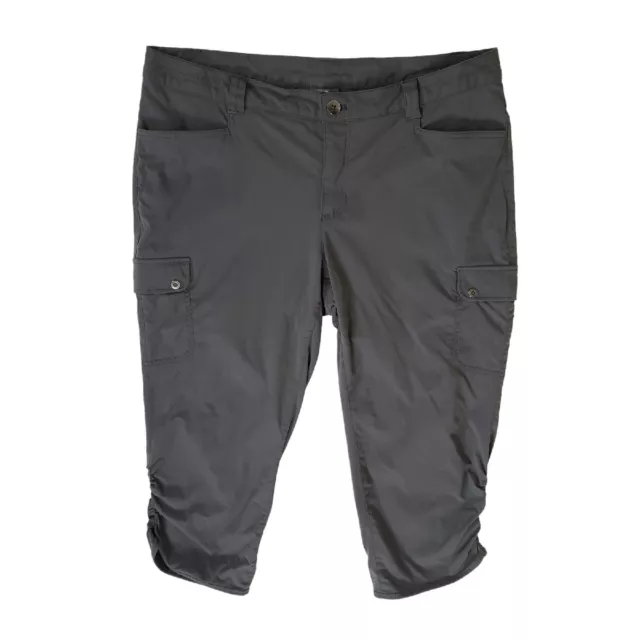 EDDIE BAUER Pants Womens 14 Gray Traverse Mid Rise Crop Hiking Stretch Cargo