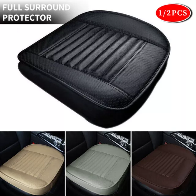 2X Car Front Seat Chair Cushion PU Leather Pad Cover Protector Mat Full Surround