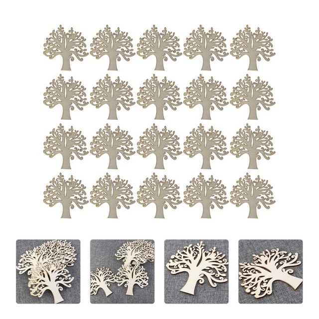 20 Pcs Woody Tree Desktop Decor Wooden Log Slices Blank Decorate