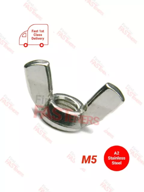 M5 (5mm) WING NUT STAINLESS STEEL A2 (304) BUTTERFLY NUT DIN 315 METRIC