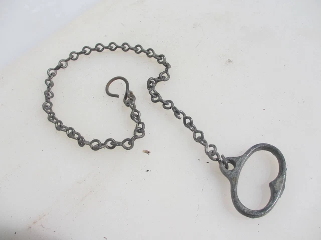Vintage Galvanised Steel Cistern Handle Pull Light Switch Deco Chain Old Antique