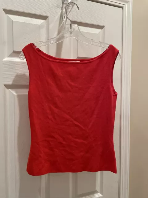 Worthington Womens Size M Pretty Red Design Sleeveless Sweater top