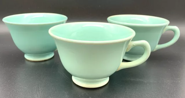 LuRay Pastels Coffee or Tea Cups, Set of 3, Multiple Green, TST, 1940’s