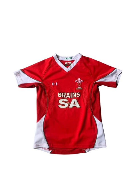 Under Armour Wales Rugby Union Shirt Women’s Small Red 2008 Brains Short Sleeves