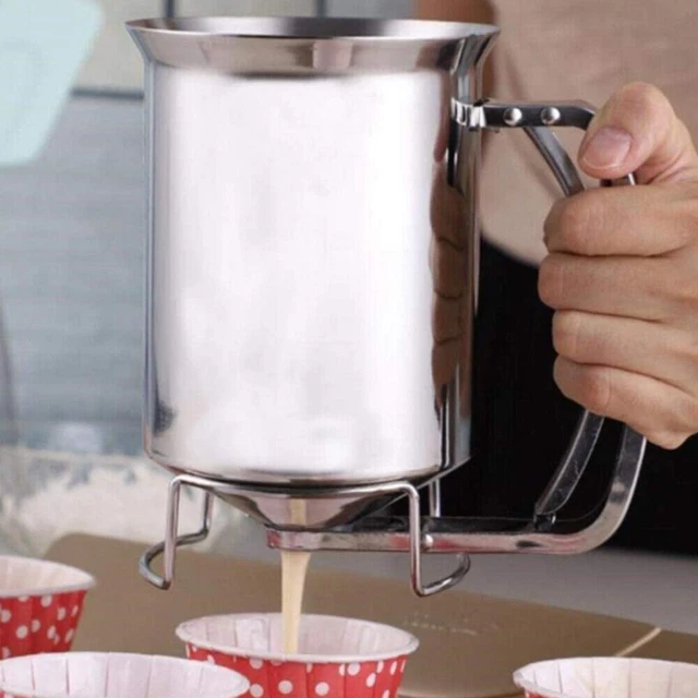 Stainless Steel Cupcake Waffle Batter Funnel Pancake Dispenser Cream Separator