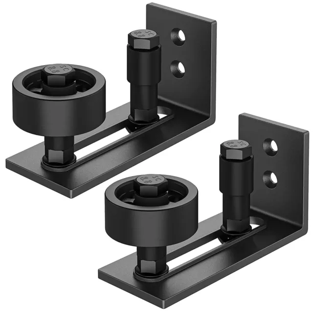 2xFloor Guide Stay Roller Sliding Barn Door Hardware Kit Wall-Mounted Adjustable