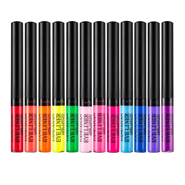 Colored Eyeliner Tool Set Waterproof Pencil Long Lasting Matte Luminous (C)