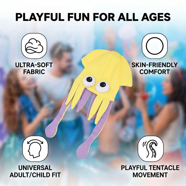 SQUID HAT FUN Design Octopus Costume Crazy Hat For Festival Party ...