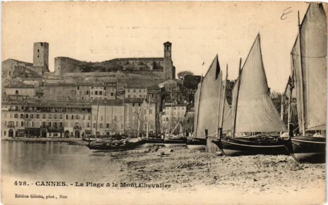 CPA CANNES - La Plage et le Mont Chevalier (488441)