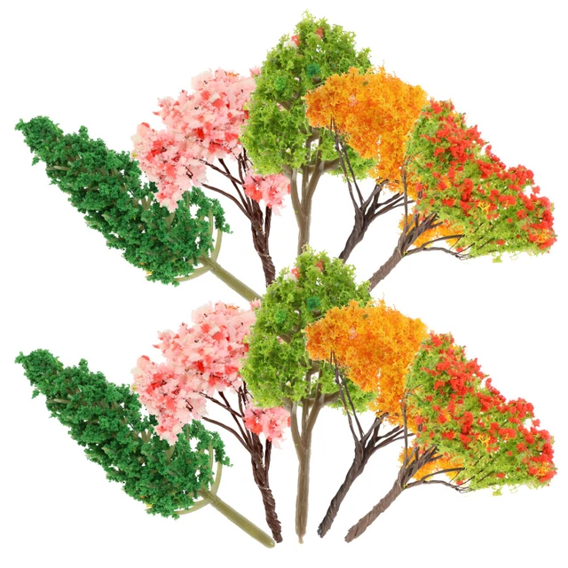 10 Pcs Paysage De Train Ensemble De Mini-arbres Plantes Artificielles Artisanat