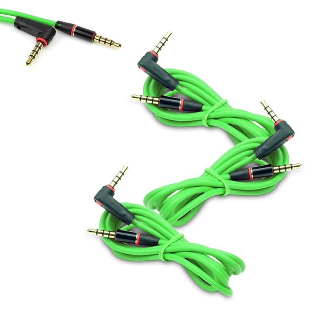 3X 4Ft 3.5Mm Aux L M/M Audio Cable Cord Green For Lg Optimus G2 Htc One Moto X G