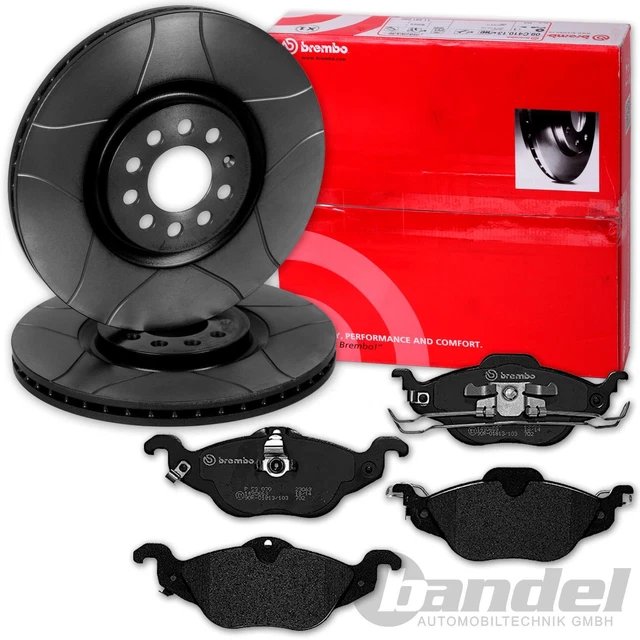 DISCHI FRENO FESSURATI BREMBO + PASTIGLIE ANTERIORI adatti per OPEL ASTRA G
