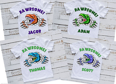 Dinosaur T-shirt l Personalised kids T-shirt l Childrens birthday gifts