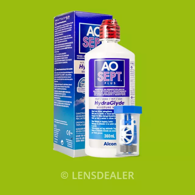 AOSEPT PLUS HYDRAGLYDE 360ml +BEHÄLTER KONTAKTLINSE PFLEGEMITTEL PEROXIDLÖSUNG