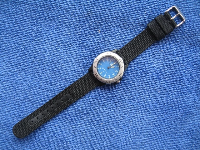 LORUS SPORTS MILITARY Style Blue Dial Black Nylon Strap Luminous