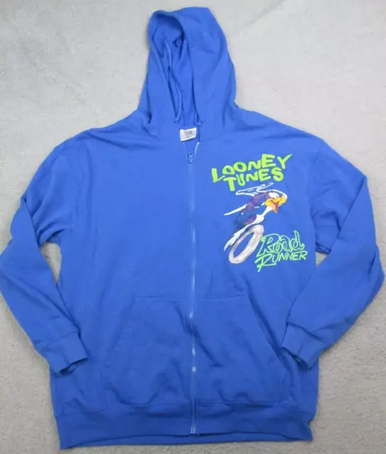 Looney Tunes Jacket Adult Extra Large Full Zip Hood Sweatshirt Wile Road Runner