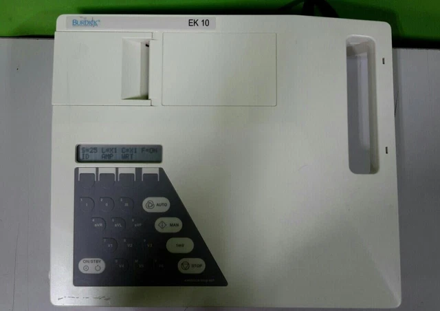 Burdick EK10 EKG ELECTROCARDIOGRAPH Machine with Clips and Leads (12 Lead)