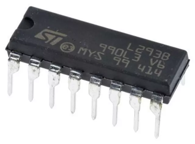 1 x STMicroelectronics L293B, Brushed Motor Driver IC, 36 V 1A 16-Pin, PDIP