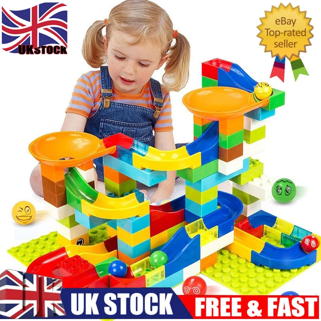 Kids Toy Marble Race Run Maze Track Building Blocks Set DIY Construction