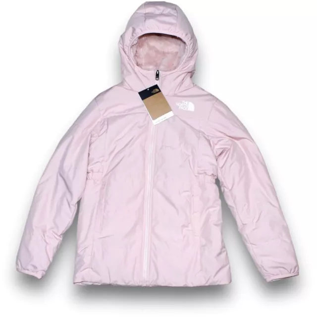 The North Face Girls' Reversible Mossbud Parka Jacket Pink Moss
