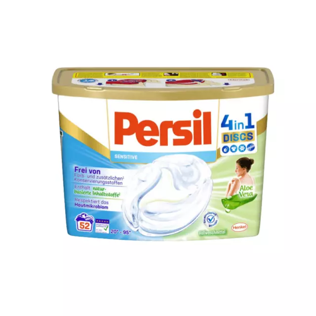 Persil Sensitive 4in1 DISCS Aloe Vera Waschmittel für Allergiker & Babys 1x52 WL