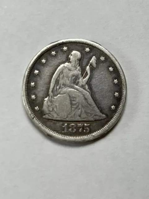 1875 CC Seated Liberty Twenty Cent Piece 90% Silver 20 Cents Ex Jewelry