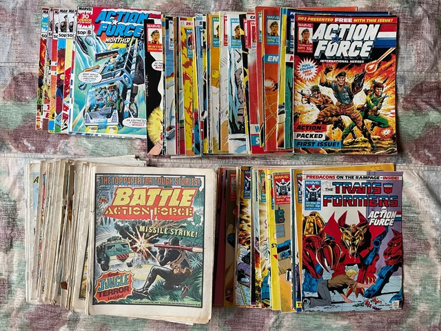 Job Lot 110 Action Force Comics - Weekly Monthly Transformers Battle Marvel