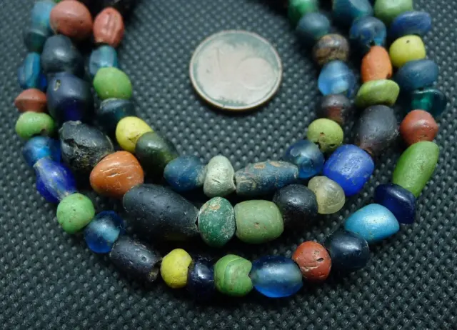 Ancient Excavated Glass Trade Bead NO Roman Islamic Antique Glass Pearl Necklace