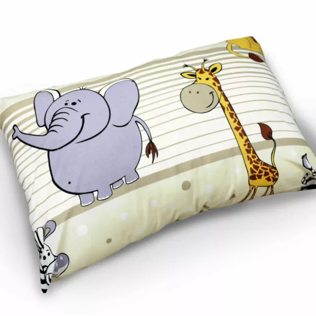 Baby Kissenhülle mit Reißverschluss 60x40cm Baumwolle ANTIALLERGEN Safari beige