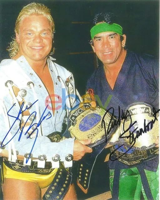 Ricky Steamboat & Shane Douglas Autographed Wrestling 8X10 Photo reprint