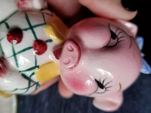 Hand Painted Japan Ceramic Pig Planter 3