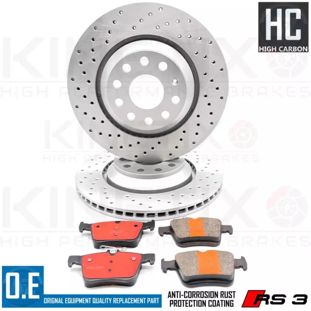 FOR AUDI RSQ3 RS Q3 CROSS DRILLED BRAKE DISCS CERAMIC PERFORMANCE PADS 310mm