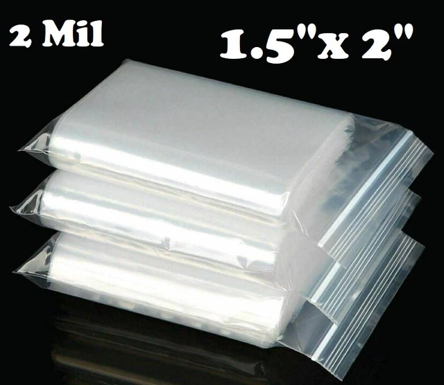 500 Pack Of 1x1 Inch Reclosable Clear Poly Bags - 2 Mil Thick, Zipper Seal For Small Parts