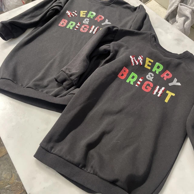 TU Maglione Natale Twin Ragazze Nero Rosso 7 anni 2