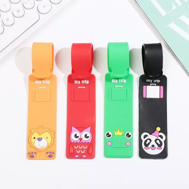 Cute Cartoon Silicone Luggage Tag Name ID Tags with Strap Baggage Suitcase