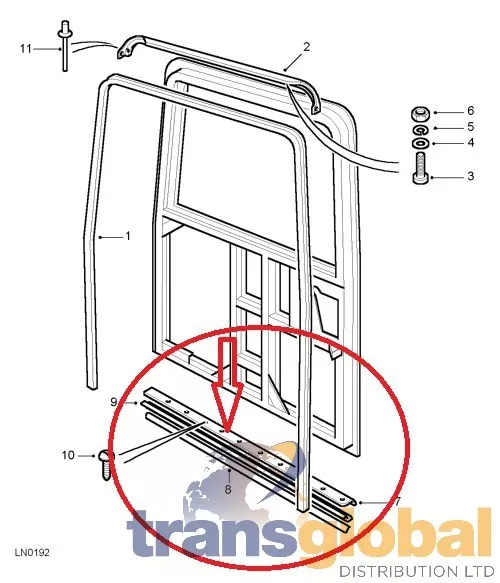 Sceau de porte arrière en caoutchouc et plaque de retenue noire pour Land Rover Defender - ALR4769 2