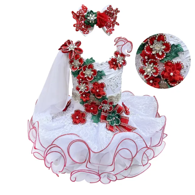 Jenniferwu Christmas Dress Baby Girls Lace Flower Dresses Pageant Party Wedding