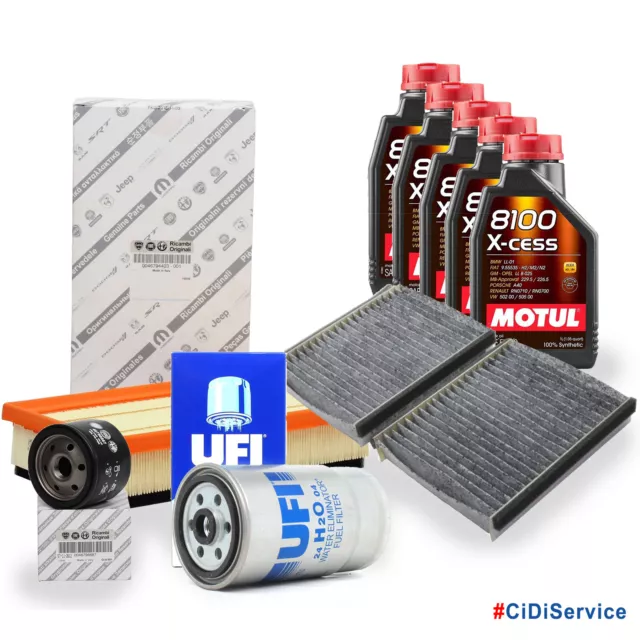 Kit Filtri Tagliando + 5L Olio Motul X-Cess 5W40 Alfa Romeo 147 GT 1.9 JTD JTDM