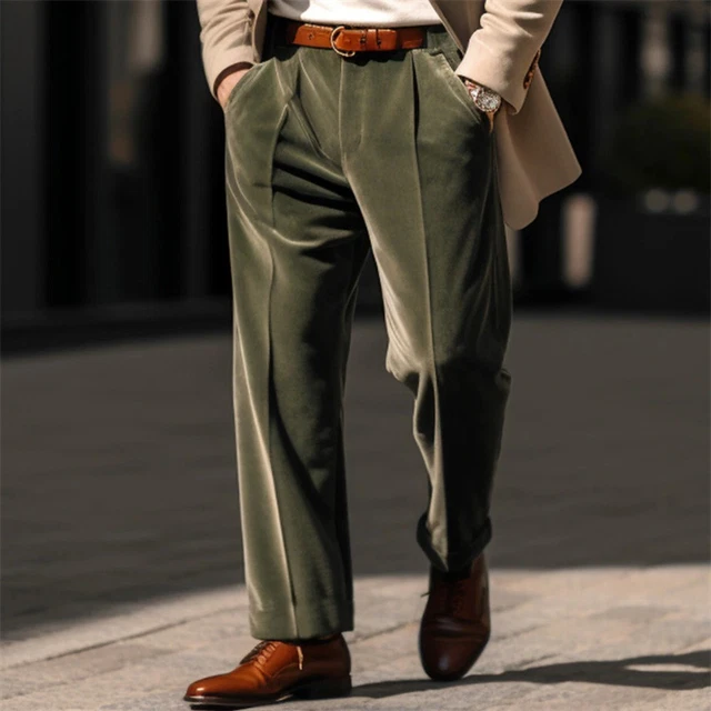 Pantalon Cargo Velours Pour Homme - Décontracté/rétro, Souple, Toutes Saisons, Neuf