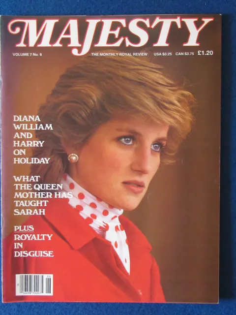 Majesty Magazine - October 1986 - Vol 7 - No 6 - Royalty - Princess Diana Cover