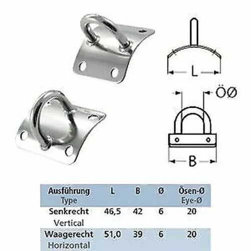 Curvada Placa de Mástil Para Con 60-70MM Diámetro Mastbeschläge Ösenplatte