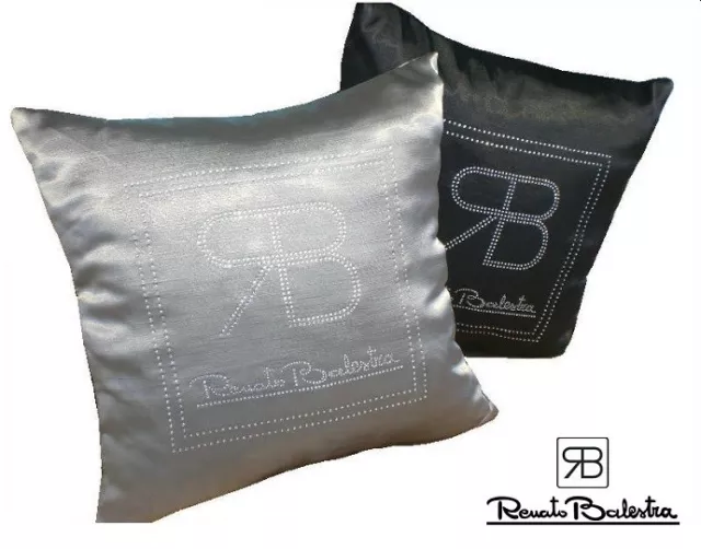 Cuscino Decorativo Renato Balestra Duchessa Raso Strass Logo Pillow Letto