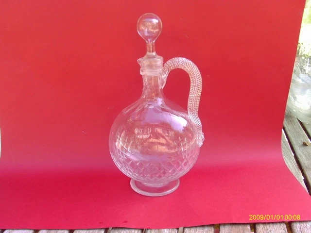 Belle carafe,pichet en cristal taillé  XIXè