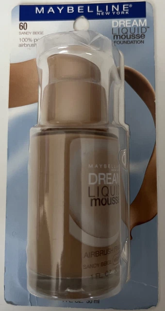 nip MAYBELLINE dream liquid MOUSSE FOUNDATION #60 sandy beige 1 FL OZ (35)
