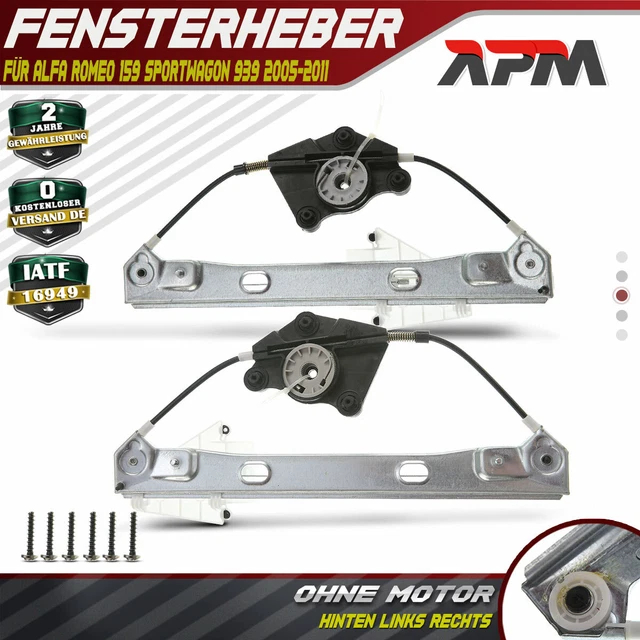 2x Fensterheber ohne Motor Hinten Links+Rechts für Alfa Romeo 159 939 2005-2011