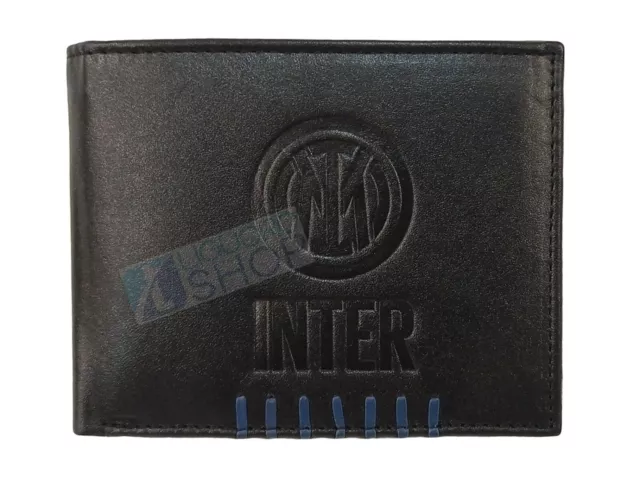 Portafoglio Inter ufficiale in vera pelle con logo nuovo