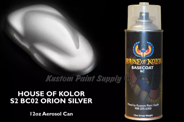 Orion Silver Basecoat BC02 House of Kolor 12oz Aerosol Can Shimrin Metallic